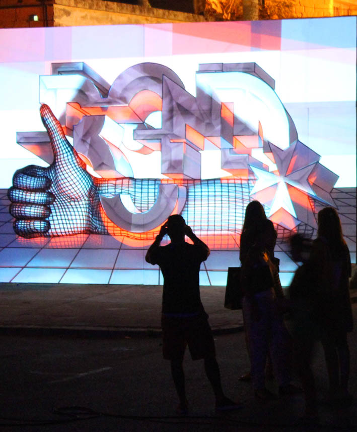 Projection Mapping collaboration with Digital Nature @ Malta Street Art Festival