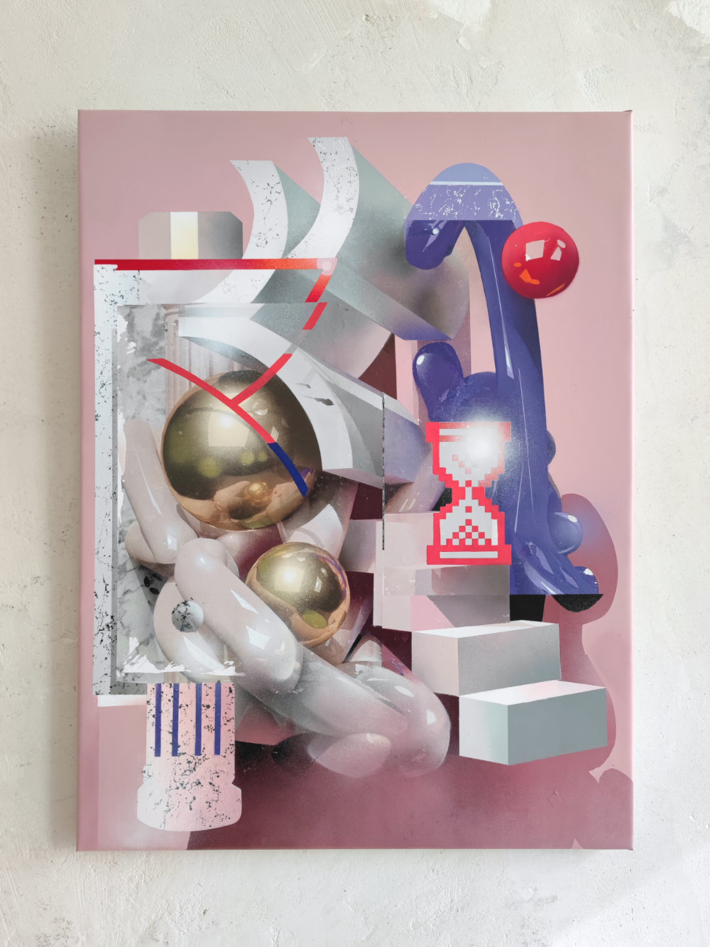 Curt Copy Paste IX / Original Artwork / Mixed Media on Canvas